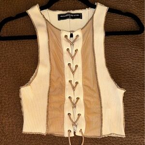 Manière de Voir MDV Lace up Tank Top